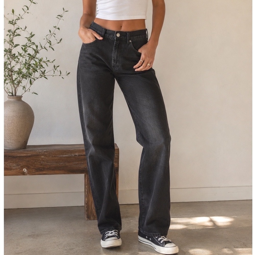 BDG Urban Outfitters Stretch Cowboy Jean Washed Black Size 27 High Rise Straight